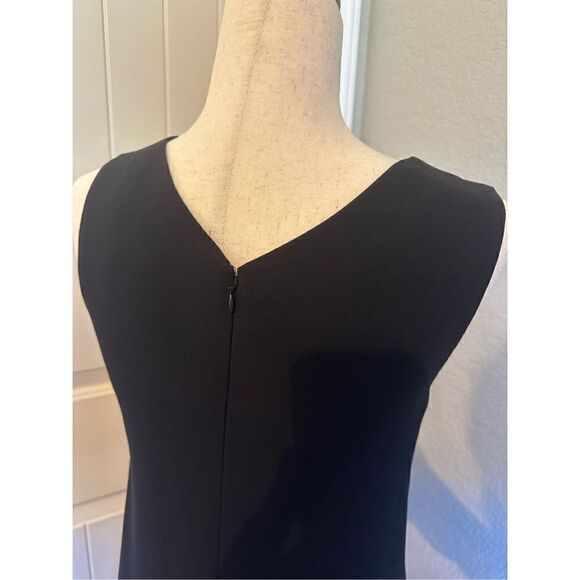 Le Ciel Bleu Black V-Neck Keyhole Asymmetrical Midi Dress - Size 36 / S - Picture 4 of 12